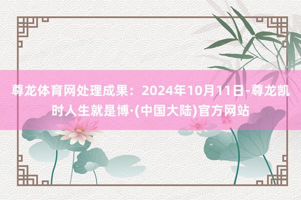 尊龙体育网处理成果：2024年10月11日-尊龙凯时人生就是博·(中国大陆)官方网站