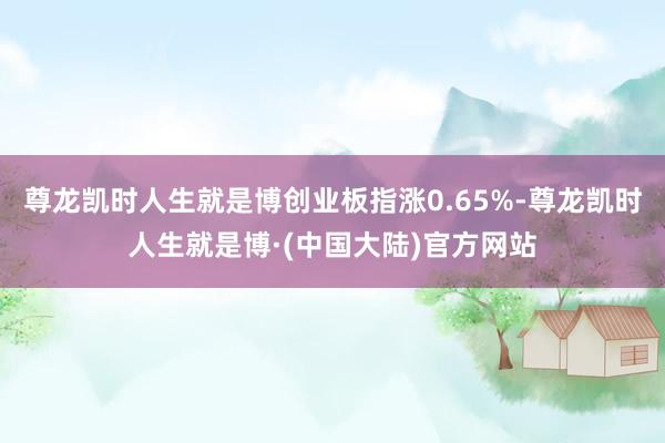 尊龙凯时人生就是博创业板指涨0.65%-尊龙凯时人生就是博·(中国大陆)官方网站