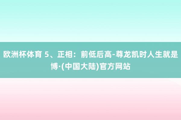 欧洲杯体育 5、正相：前低后高-尊龙凯时人生就是博·(中国大陆)官方网站