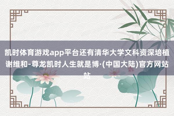 凯时体育游戏app平台还有清华大学文科资深培植谢维和-尊龙凯时人生就是博·(中国大陆)官方网站