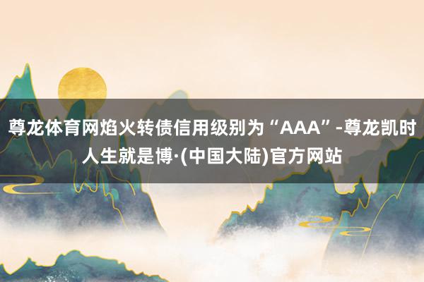 尊龙体育网焰火转债信用级别为“AAA”-尊龙凯时人生就是博·(中国大陆)官方网站